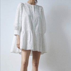 ZARA OPENWORK EMBROIDERED DRESS